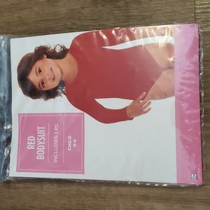 Red, long-sleeve bodysuit.  Child size 4-6.  Brand new in package